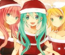Chicas Anime Santa Claus.